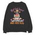 This Girl Loves Watermelon And Her Boston Terrier Dog Mother Unisex Sweatshirt, trending gift