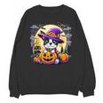 Halloween Boston Terrier Dog Breed With Jack O' Lantern Art Unisex Sweatshirt, Boston Terrier Halloween Gifts, trending gift