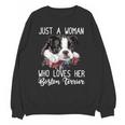 Just a Woman Who Loves Her Boston Terrier Cute Dog Mom Unisex Sweatshirt, Mom Gifts, Boston Terrier Mom Gifts, trending gift
