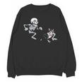 Skeleton Chasing Dog Boston Terrier Halloween Pet Lover Unisex Sweatshirt, Boston Terrier Halloween Gifts, trending gift