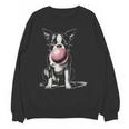 Vintage Boston Terrier Blowing Bubble Gum American Gentleman Unisex Sweatshirt, American Boston Terrier Gifts, trending gift