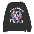 Watercolor Floral Boston Terrier Mama Dog Lover Mother's Day For Men Women Girls Kids Unisex Sweatshirt, trending gift