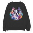 Watercolor Floral Boston Terrier Mama Dog Lover Mother's Day Unisex Sweatshirt, trending gift