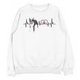 Boston Terrier EKG Heartbeat Heart Line Dog Lovers Unisex Sweatshirt, trending gift