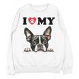 Boston Terrier I Heart My Dog Dog Lover Unisex Sweatshirt, trending gift