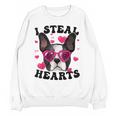 Boston Terrier Heart Glasses Girls Bostie Valentines Day Unisex Sweatshirt, trending gift