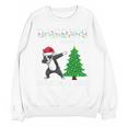 Boston Terrier Santa Hat Dabbing Around The Christmas Tree Unisex Sweatshirt, Boston Terrier Christmas Gifts, trending gift