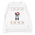 Boston Terrier Wearing Santa Hat Ugly Xmas Dog Lovers Unisex Sweatshirt, trending gift