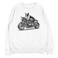 Cool Boston Terrier Riding a Motorcycle Biker Dog Lover For Men Women Kids Unisex Sweatshirt, Boston Terrier Riding Gifts, trending gift