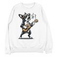 Dog Playing Guitar Singing Boston Terrier For Men Women Girls Kids Unisex Sweatshirt, trending gift