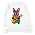 Hawaiian Boston Terrier & Pineapple Ukulele Summer Vacation Unisex Sweatshirt, trending gift