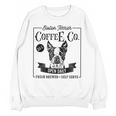 Retro Boston Terrier Coffee Dog Mom Coffee Lover Unisex Sweatshirt, Mom Gifts, Boston Terrier Mom Gifts, trending gift