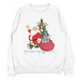 Santa Ugly Christmas Tree Lights Boston Terrier Dog Lover Unisex Sweatshirt, Boston Terrier Christmas Gifts, trending gift