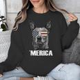 4th July Blue Heeler Dog Merica Patriotic USA Flag Cute Unisex Sweatshirt, funny design
