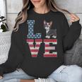 4th Of July Decor Patriotic LOVE Boston Terrier USA Flag Unisex Sweatshirt, Patriotic Boston Terrier Gifts, Boston Terrier 4th Of July Gifts, funny design