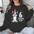 6 Years Old Birthday Boston Terrier Dog Lover 6th Party Kid Unisex Sweatshirt, funny design