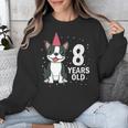 8 Years Old Birthday Boston Terrier Dog Lover 8th Party Kid Unisex Sweatshirt, funny design