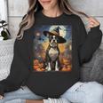 Aesthetic Halloween Boston Terrier Dog Witch Pumpkin For Men Women Kids Unisex Sweatshirt, Boston Terrier Halloween Gifts, funny design