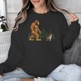 Boston Terrier Bigfoot Dog Walking Dog Mom Dad Kids Unisex Sweatshirt, Mom Gifts, Boston Terrier Dad Gifts, Boston Terrier Mom Gifts, funny design