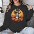 Boston Terrier Bostie Dog Breed Pet Halloween Pumpkins Unisex Sweatshirt, Boston Terrier Halloween Gifts, funny design