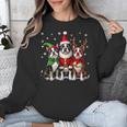 Boston Terrier Christmas Dogs Santa Reindeer Elf Unisex Sweatshirt, Boston Terrier Christmas Gifts, funny design