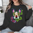 Boston Terrier In Day Of The Dead Sugar Skull Dog Unisex Sweatshirt, funny design
