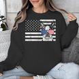 Boston Terrier Dog 4th Of July US American Flag Patriotic Unisex Sweatshirt, Patriotic Boston Terrier Gifts, American Boston Terrier Gifts, Boston Terrier 4th Of July Gifts, funny design