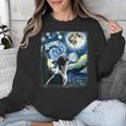 Boston Terrier Dog Art Van Gogh Starry Night Boston Terrier Unisex Sweatshirt, funny design