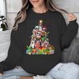 Boston Terrier Dog Christmas Tree Lights Xmas Pajama For Men Women Kids Unisex Sweatshirt, Boston Terrier Christmas Gifts, funny design