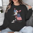 Boston Terrier Dog Merica 4th Of July Usa American Flag Men Unisex Sweatshirt, American Boston Terrier Gifts, Boston Terrier 4th Of July Gifts, funny design