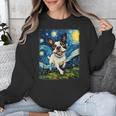 Boston Terrier Dog Starry Night Painting Unisex Sweatshirt, funny design