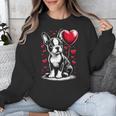 Boston Terrier Dog Valentine's Day Dog Owner Unisex Sweatshirt, funny design