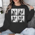 Boston Terrier Dogs With Sunglasses Photo Pets Meme Unisex Sweatshirt, funny design