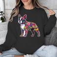 Boston Terrier Floral Dog Lover Vintage Distressed For Men Women Kids Unisex Sweatshirt, funny design
