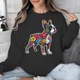 Boston Terrier Floral Vintage Dog Mom Distressed Men Women Kids Unisex Sweatshirt, Mom Gifts, Boston Terrier Mom Gifts, funny design