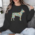 Boston Terrier Flower Silhouette Floral Dog Men Women Girls Kids Unisex Sweatshirt, funny design