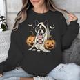 Boston Terrier Ghost Boo Halloween Costume Spooky Season Unisex Sweatshirt, Boston Terrier Ghost Gifts, Boston Terrier Halloween Gifts, funny design