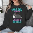 Boston Terrier This Girl Runs On Jesus And Boston Terriers Unisex Sweatshirt, funny design