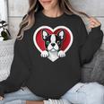 Boston Terrier Heart Cute Puppy Lover Or Dog Owner Unisex Sweatshirt, funny design