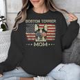 Boston Terrier Mom Dog Lovers American Flag 4th Of July Unisex Sweatshirt, Mom Gifts, Boston Terrier Mom Gifts, American Boston Terrier Gifts, Boston Terrier 4th Of July Gifts, funny design