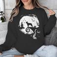 Boston Terrier And Moon Halloween Costume Dog Lover Unisex Sweatshirt, Boston Terrier Halloween Gifts, funny design