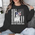 Boston Terrier Papa Cool Dog Lover USA American Flag Men Women Unisex Sweatshirt, American Boston Terrier Gifts, funny design