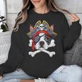 Boston Terrier Pirate T Shirt Jolly Roger Crossbones Skull Unisex Sweatshirt, funny design
