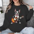 Boston Terrier Playing Guitar Boston Terrier Unisex Sweatshirt, funny design