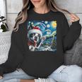 Boston Terrier Santa Starry Night Van Gogh Christmas Dog Men Women Kids Unisex Sweatshirt, Boston Terrier Christmas Gifts, funny design