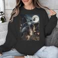 Boston Terrier Selfie Full Moon Flying Witch Halloween Dog Unisex Sweatshirt, Boston Terrier Halloween Gifts, funny design