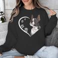 Boston Terrier Shirts For Women Girls Kids Heart Cute Unisex Sweatshirt, funny design