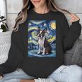 Boston Terrier Van Gogh Starry Night Unisex Sweatshirt, funny design