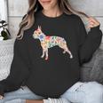 Boston Terrier Watercolor Flowers Unisex Sweatshirt, funny design