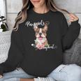 Brown Boston Terrier With Flowers And Feathers Unisex Sweatshirt, funny design